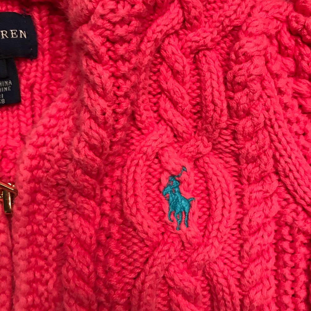 Ralph Lauren Pink Zip-up Sweater